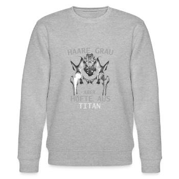 künstliche Hüfte - Stanley/Stella Unisex Bio-Sweatshirt CHANGER  - Grau meliert - Vorne - Nik (191cm) & Marisol (170cm)