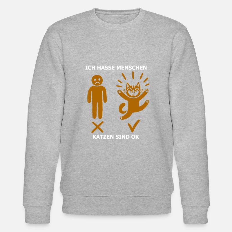 Katzen - Stanley/Stella Unisex Bio-Sweatshirt CHANGER - Grau meliert