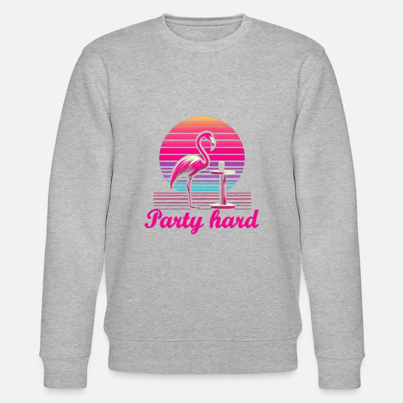 Flamingo Party Hard - Sweat bio CHANGER Stanley/Stella Unisexe - gris chiné