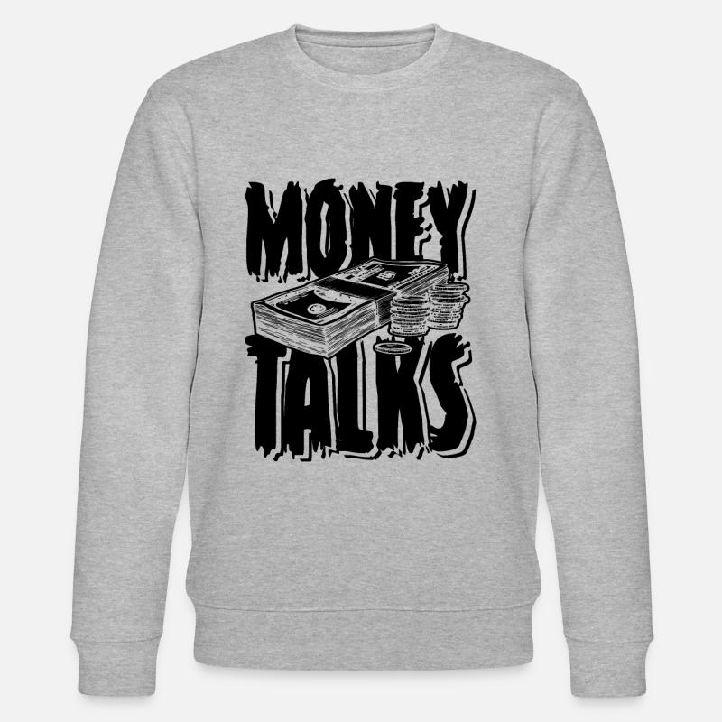 Money Geld Spaß - Stanley/Stella Unisex Bio-Sweatshirt CHANGER  - Grau meliert