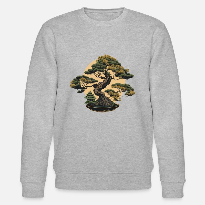 Formschöner Bonsai-Baum - Stanley/Stella Unisex Bio-Sweatshirt CHANGER  - Grau meliert