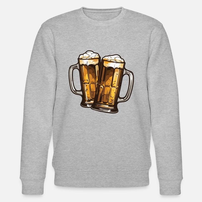 Bierkrug Bier Anstoßen - Stanley/Stella Unisex Bio-Sweatshirt CHANGER  - Grau meliert