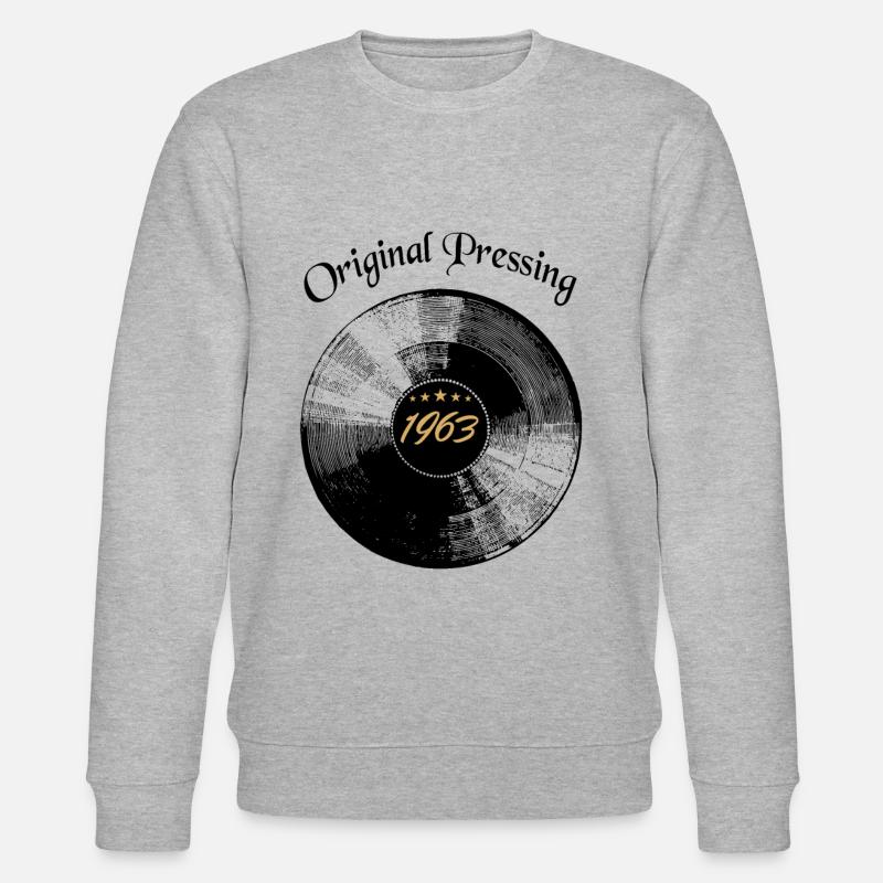 1963 Naissance anniversaire disque cadeau - Sweat bio CHANGER Stanley/Stella Unisexe - gris chiné