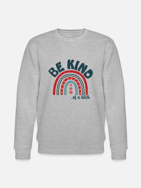 be kind of a ... mit Regenbogen - Stanley/Stella Unisex Bio-Sweatshirt CHANGER - Grau meliert