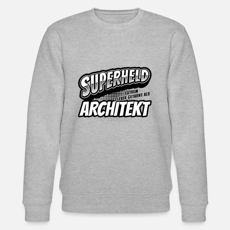 Superheld, clever getarnt als Architekt - Stanley/Stella Unisex Bio-Sweatshirt CHANGER  - Grau meliert