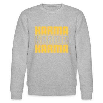 Karma. - Stanley/Stella Unisex Bio-Sweatshirt CHANGER  - Grau meliert - Vorne - Nik (191cm) & Marisol (170cm)