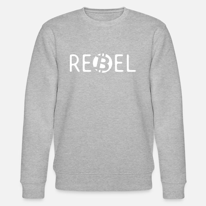 Bitcoin BTC Rebel - Stanley/Stella Unisex Bio-Sweatshirt CHANGER  - Grau meliert