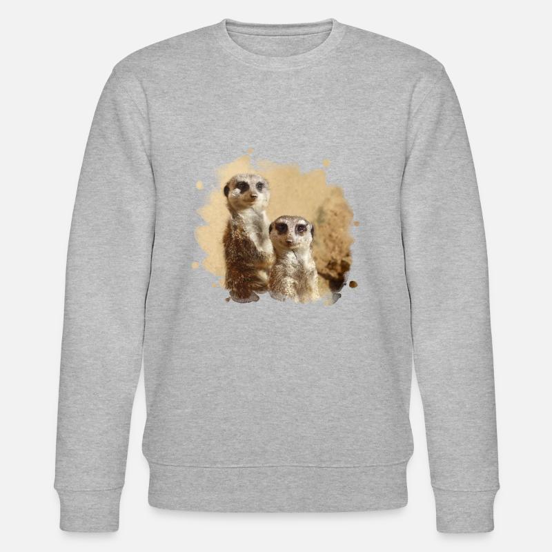 Deux suricates sourient à la caméra. - Sweat bio CHANGER Stanley/Stella Unisexe - gris chiné