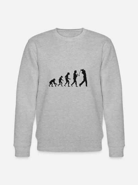 Golfer Evolution Golfer Golf evolution - Stanley/Stella CHANGER Unisex Organic Sweatshirt - heather grey