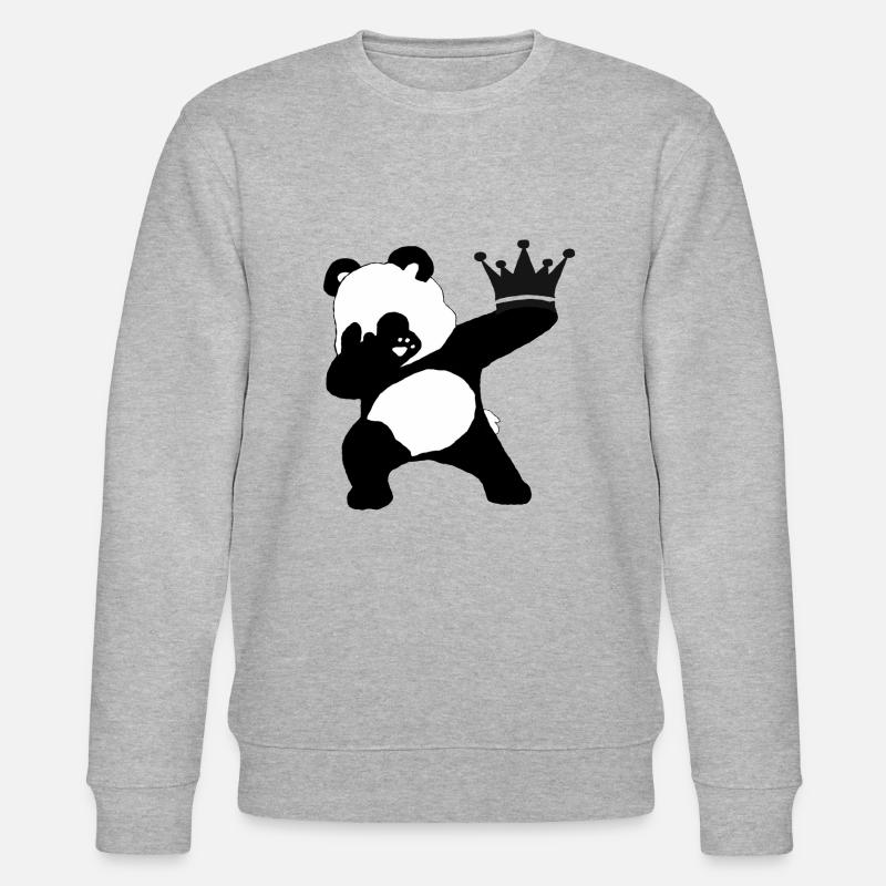 dabbing Panda Krone - Stanley/Stella Unisex Bio-Sweatshirt CHANGER  - Grau meliert