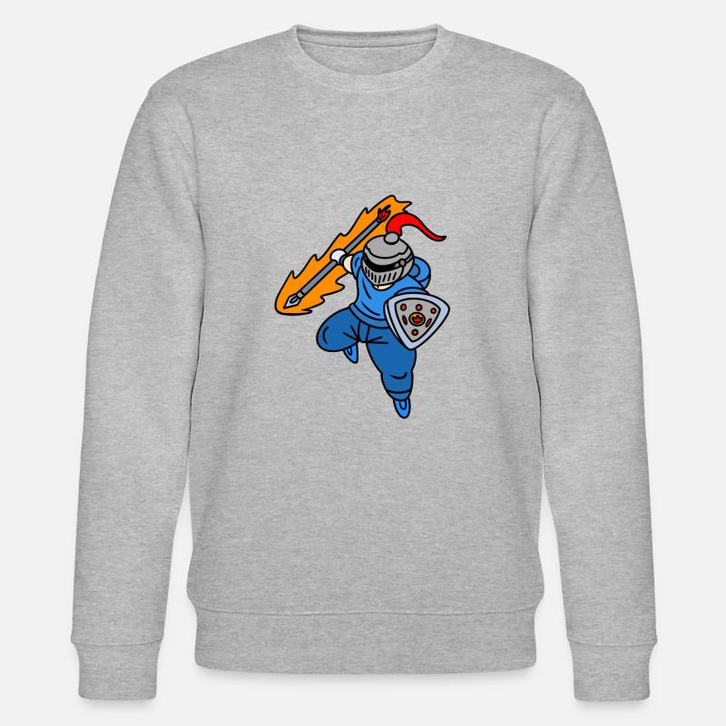 Cooler Ritter mit Kapuzenpullover - Stanley/Stella Unisex Bio-Sweatshirt CHANGER  - Grau meliert