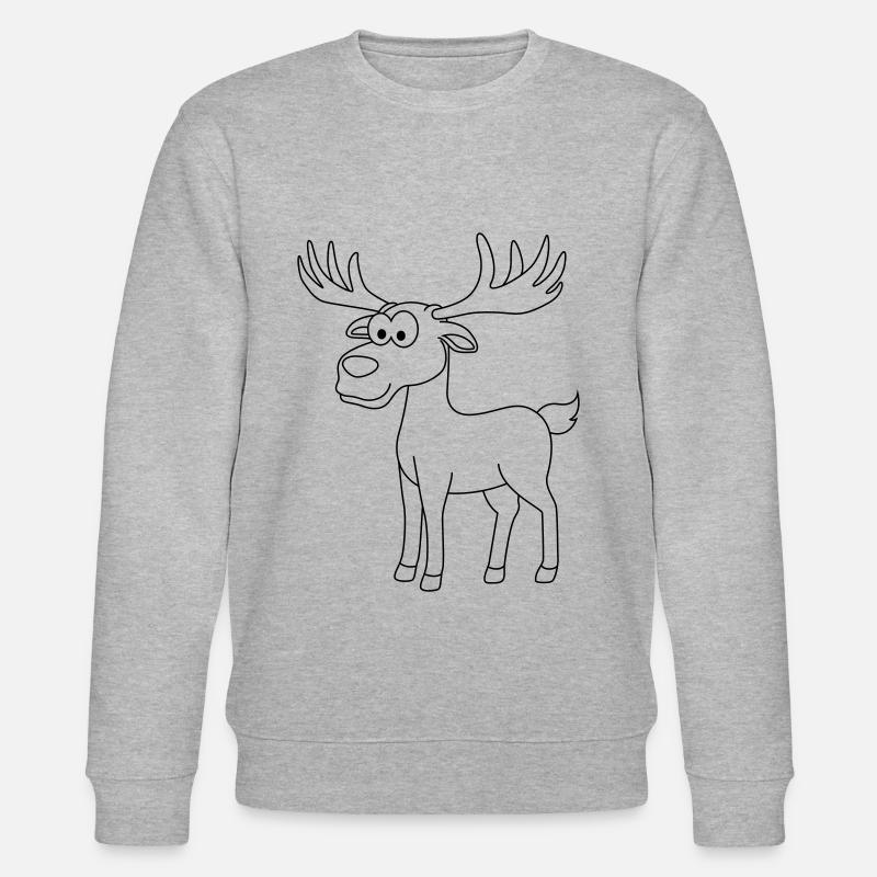 Elch Comic Tier - Stanley/Stella Unisex Bio-Sweatshirt CHANGER  - Grau meliert