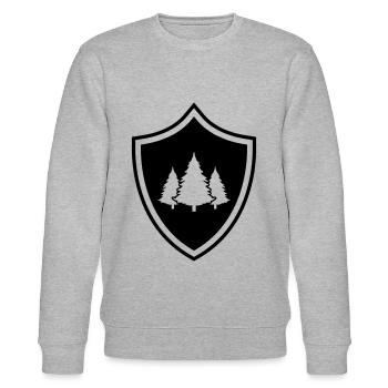 Tree Coat of Arms Forest Fir - Stanley/Stella CHANGER Unisex Organic Sweatshirt - heather grey - Front - Nik (191cm) & Marisol (170cm)