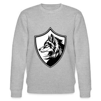 Wolf Wappen Silhouette - Stanley/Stella Unisex Bio-Sweatshirt CHANGER  - Grau meliert - Vorne - Nik (191cm) & Marisol (170cm)