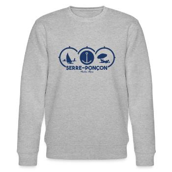 Poncon clamp 3 pictograms - Stanley/Stella CHANGER Unisex Organic Sweatshirt - heather grey - Front - Nik (191cm) & Marisol (170cm)