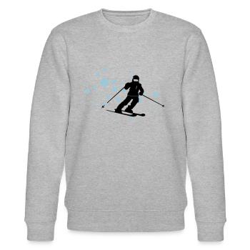 Sports d'hiver - skieur neige - Sweat bio CHANGER Stanley/Stella Unisexe - gris chiné - Devant - Nik (191cm) & Marisol (170cm)