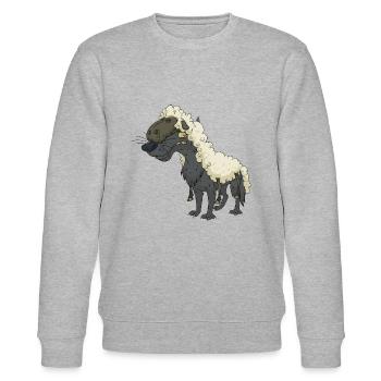 Lustiger Niedlicher Cooler Wolf Schaf - Stanley/Stella Unisex Bio-Sweatshirt CHANGER  - Grau meliert - Vorne - Nik (191cm) & Marisol (170cm)
