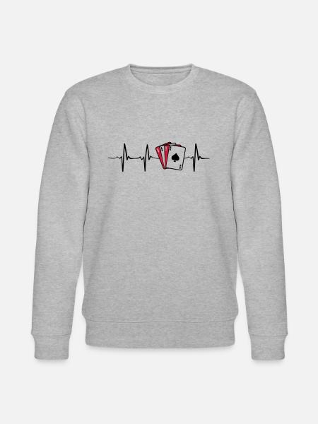 Poker Heartbeat - Stanley/Stella Unisex Bio-Sweatshirt CHANGER  - Grau meliert