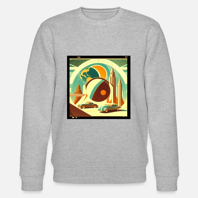Imaginärer Retro-Planet - Stanley/Stella Unisex Bio-Sweatshirt CHANGER  - Grau meliert