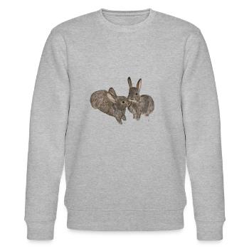 rabbit - Stanley/Stella CHANGER Unisex Organic Sweatshirt - heather grey - Front - Nik (191cm) & Marisol (170cm)