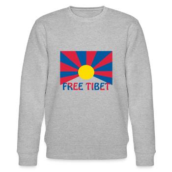 free tibet flagge - Stanley/Stella Unisex Bio-Sweatshirt CHANGER  - Grau meliert - Vorne - Nik (191cm) & Marisol (170cm)