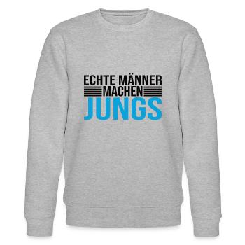 Echte Männer Machen Jungs - Stanley/Stella Unisex Bio-Sweatshirt CHANGER  - Grau meliert - Vorne - Nik (191cm) & Marisol (170cm)