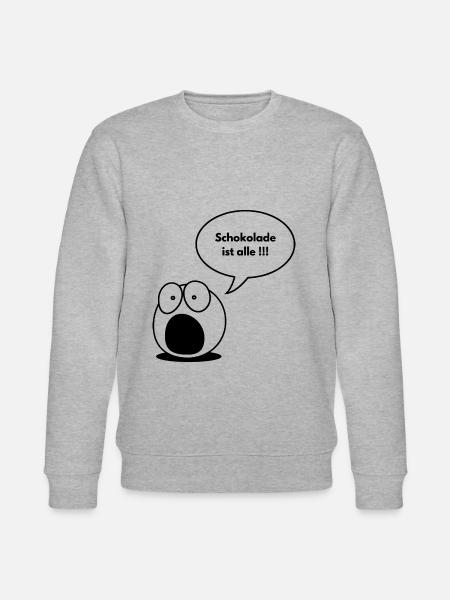 Schokolade ist alle !!! - Stanley/Stella Unisex Bio-Sweatshirt CHANGER  - Grau meliert