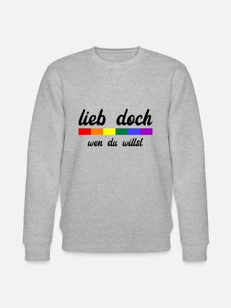 Lieb Doch Wen Du Willst - LGBTQ Spruch - Stanley/Stella Unisex Bio-Sweatshirt CHANGER  - Grau meliert