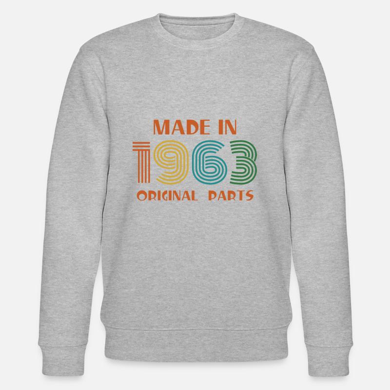 Fait 1963 Anniversaire Rétro - Sweat bio CHANGER Stanley/Stella Unisexe - gris chiné
