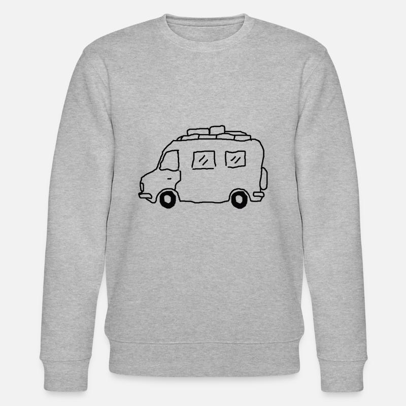 Dessin de camping-car Globetrotter - Sweat bio CHANGER Stanley/Stella Unisexe - gris chiné