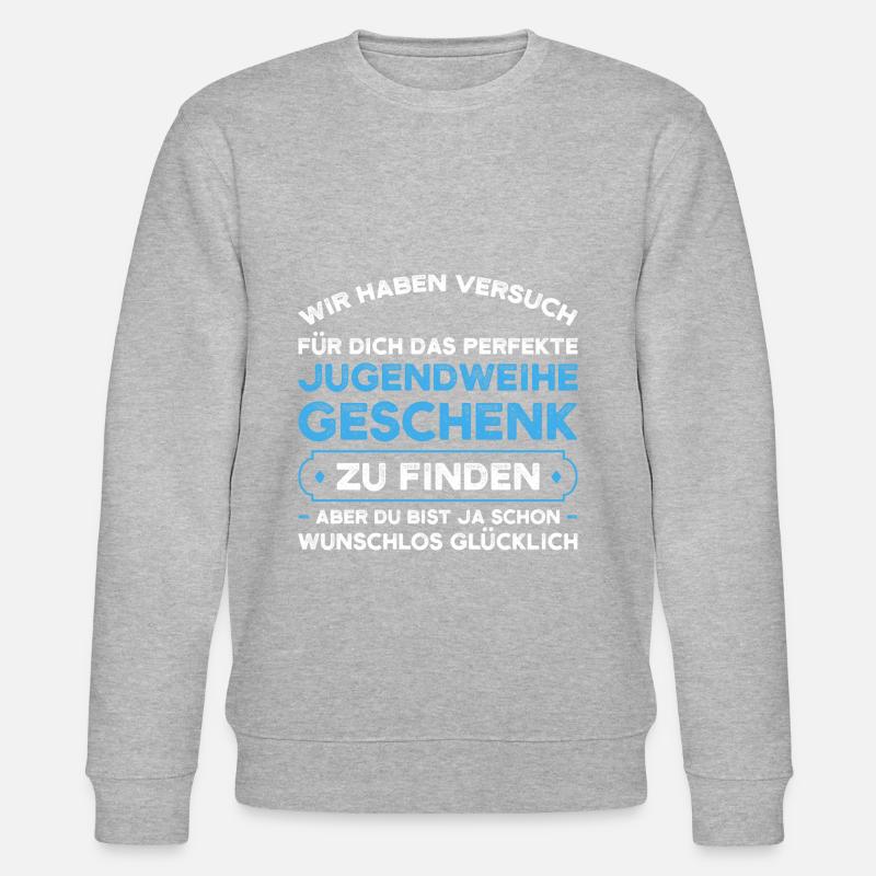 Jugendweihe Jugend Konfirmation Geschenk - Stanley/Stella Unisex Bio-Sweatshirt CHANGER  - Grau meliert