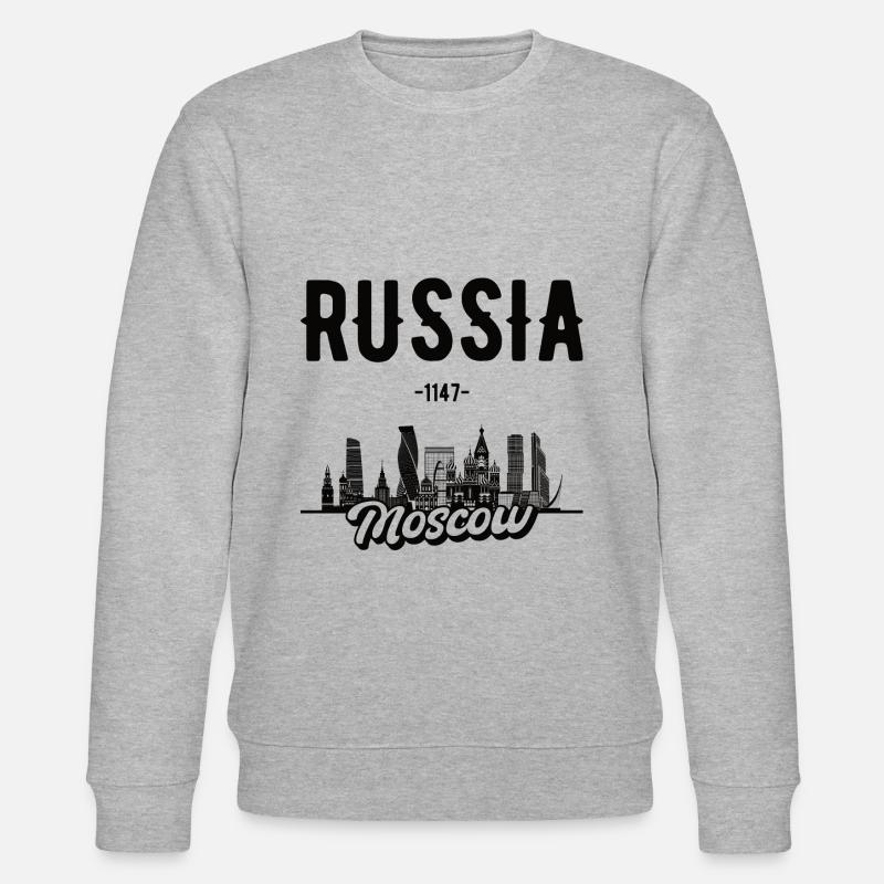 Moskau Russland Skyline Geschenk - Stanley/Stella Unisex Bio-Sweatshirt CHANGER  - Grau meliert