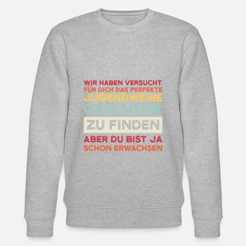 Jugendweihe Jugend Jugendfeier Geschenk - Stanley/Stella Unisex Bio-Sweatshirt CHANGER  - Grau meliert