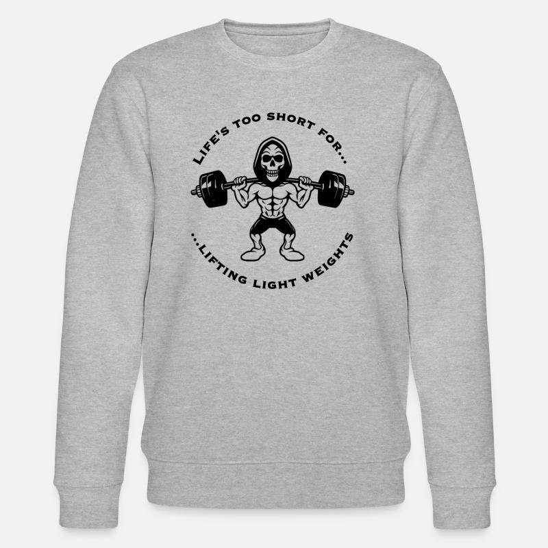 Gym Statement Lifting Heavy Weights - Stanley/Stella Unisex Bio-Sweatshirt CHANGER  - Grau meliert