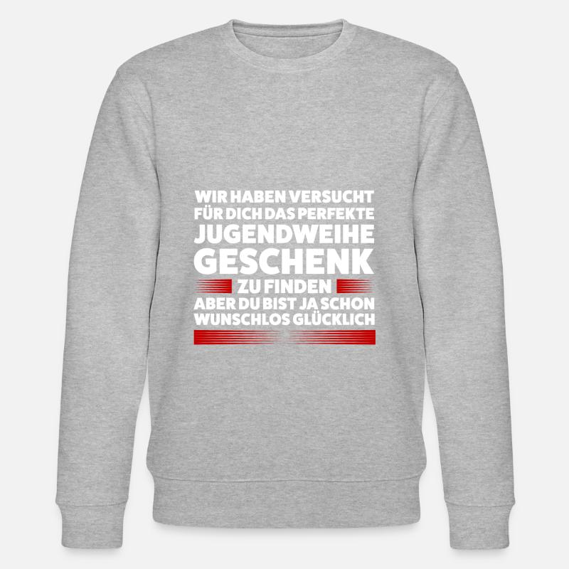 Jugendweihe Jugend Jugendfeier Geschenk - Stanley/Stella Unisex Bio-Sweatshirt CHANGER  - Grau meliert