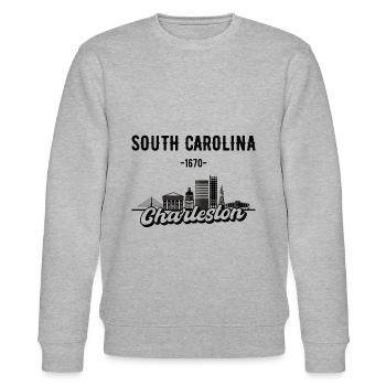Charleston South Carolina Heimat Geschenk - Stanley/Stella Unisex Bio-Sweatshirt CHANGER  - Grau meliert - Vorne - Nik (191cm) & Marisol (170cm)