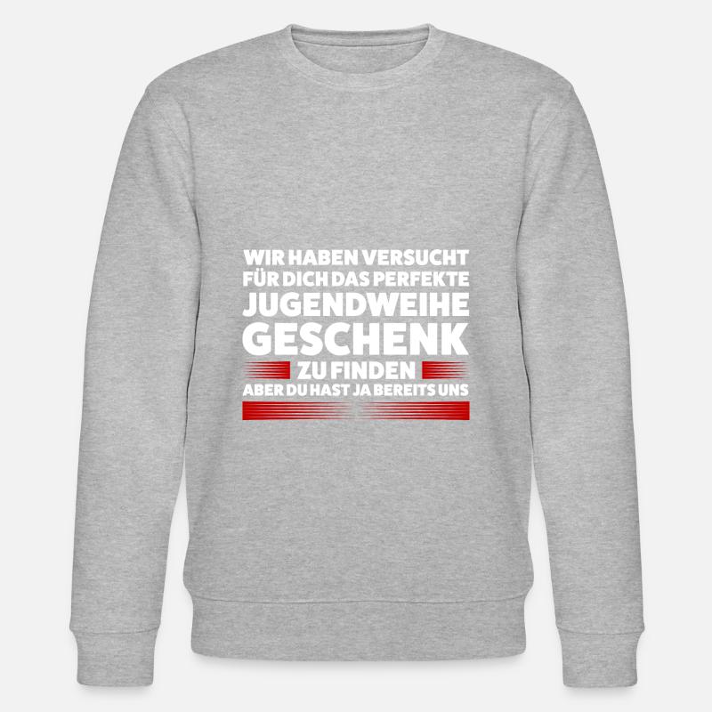 Jugendweihe Jugend Konfirmation Geschenk - Stanley/Stella Unisex Bio-Sweatshirt CHANGER  - Grau meliert