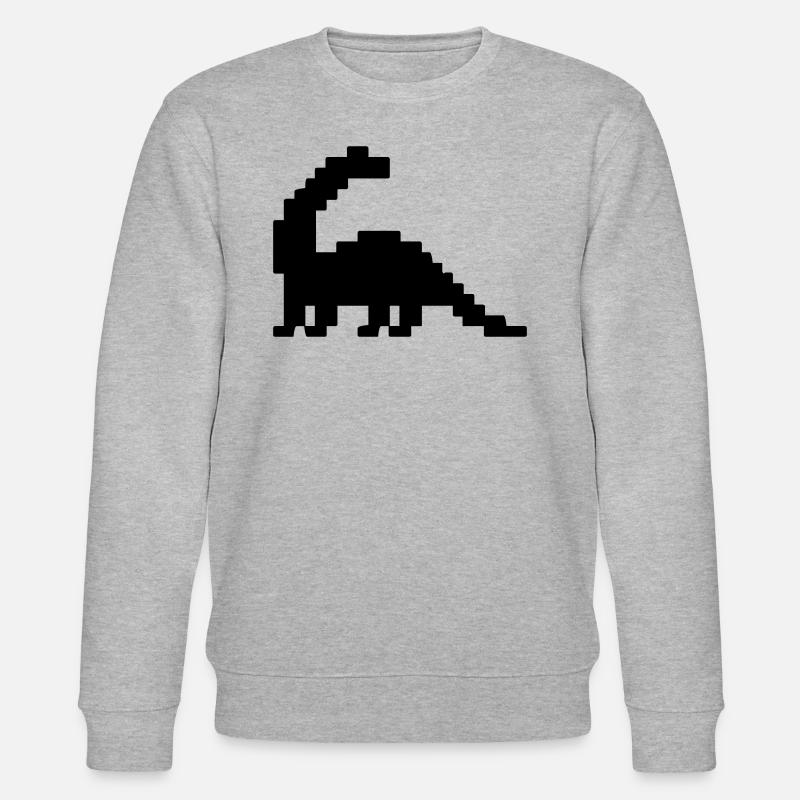 Dinosaure Brontosaure Pixel - Sweat bio CHANGER Stanley/Stella Unisexe - gris chiné
