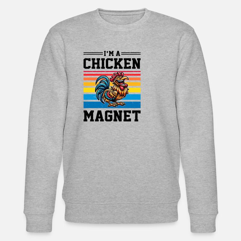 Huhn Hühner - Stanley/Stella Unisex Bio-Sweatshirt CHANGER  - Grau meliert