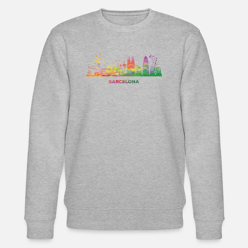 Barcelonische Skyline Barcelona - Sweat bio CHANGER Stanley/Stella Unisexe - gris chiné