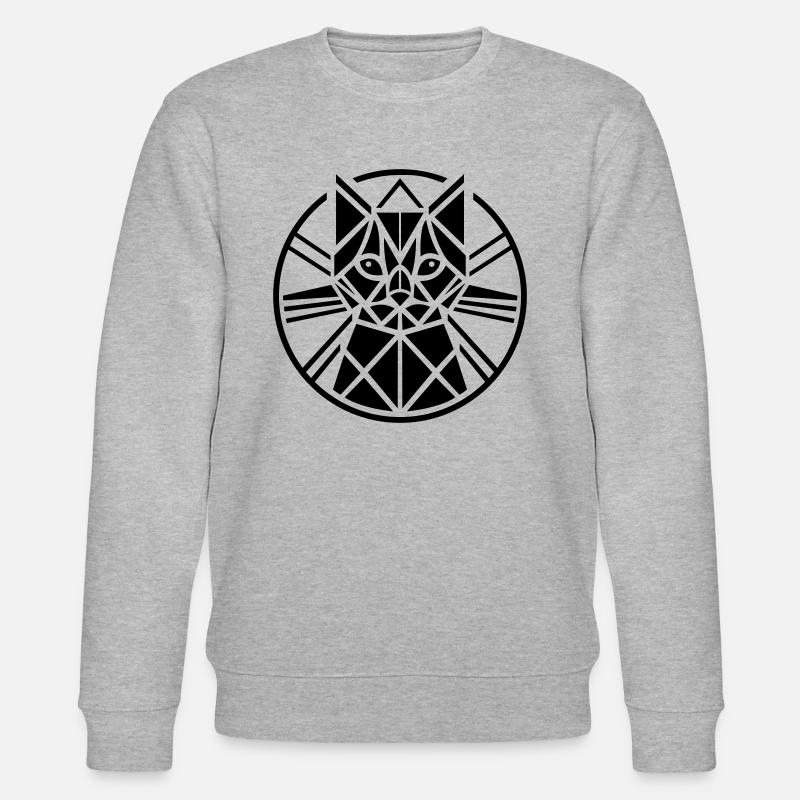 Chat Artéfact Motif Abstrait - Sweat bio CHANGER Stanley/Stella Unisexe - gris chiné