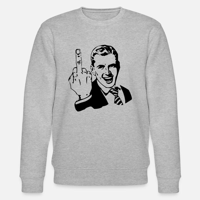 Mittelfinger - Stanley/Stella Unisex Bio-Sweatshirt CHANGER  - Grau meliert