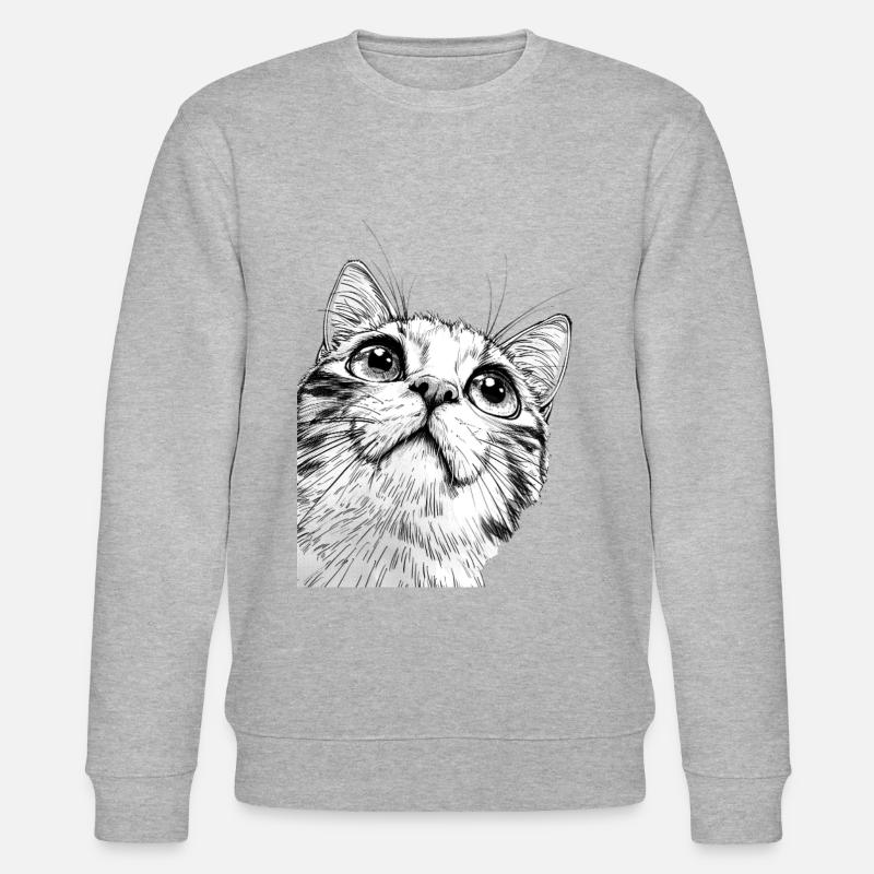 Chat Mickey Noir et Blanc - Sweat bio CHANGER Stanley/Stella Unisexe - gris chiné