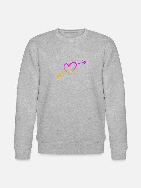 Hjertepil elsker amor valentinsdag i kærlighed - Stanley/Stella økologisk unisex-sweatshirt CHANGER  - grå meleret