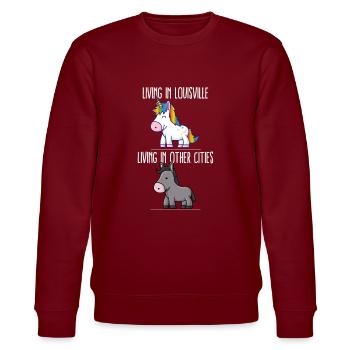 Vivre à Louisville Pride Kentucky Unicorn Love - Sweat bio CHANGER Stanley/Stella Unisexe - bordeaux - Devant - Nik (191cm) & Marisol (170cm)