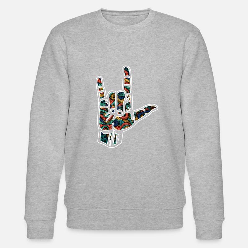 Ich liebe dich - Handzeichen - Stanley/Stella Unisex Bio-Sweatshirt CHANGER - Grau meliert