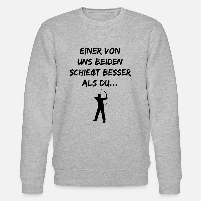 Bogenschießen Spruch Bogenschütze Geschenk - Stanley/Stella Unisex Bio-Sweatshirt CHANGER  - Grau meliert