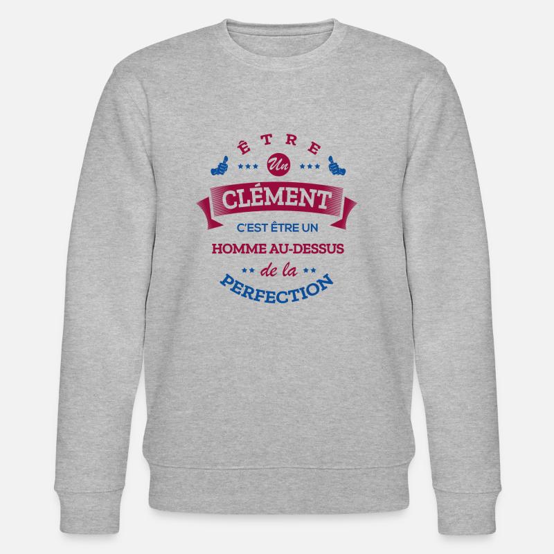 CLEMENT PARFAIT - NOM CLEMENT - Sweat bio CHANGER Stanley/Stella Unisexe - gris chiné