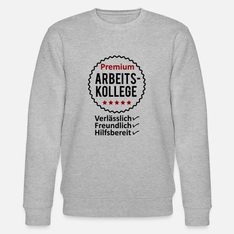 Bester Arbeitskollege Spruch Geschenk Herren - Stanley/Stella Unisex Bio-Sweatshirt CHANGER - Grau meliert