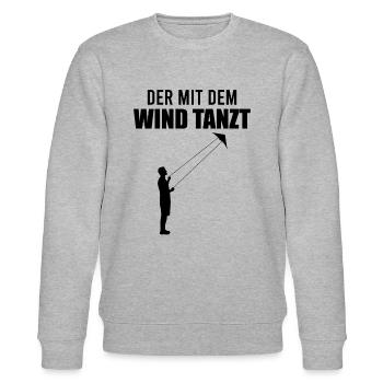 Drachensteigen Spruch Drachenfliegen Geschenk - Stanley/Stella Unisex Bio-Sweatshirt CHANGER  - Grau meliert - Vorne - Nik (191cm) & Marisol (170cm)